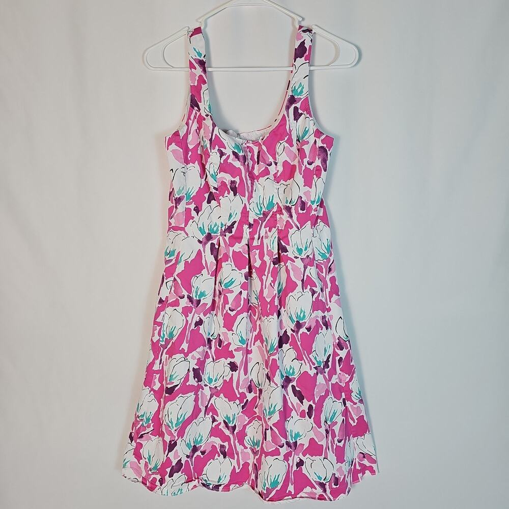 Anne Klein Floral Pink Fit and Flare Dress Size 4